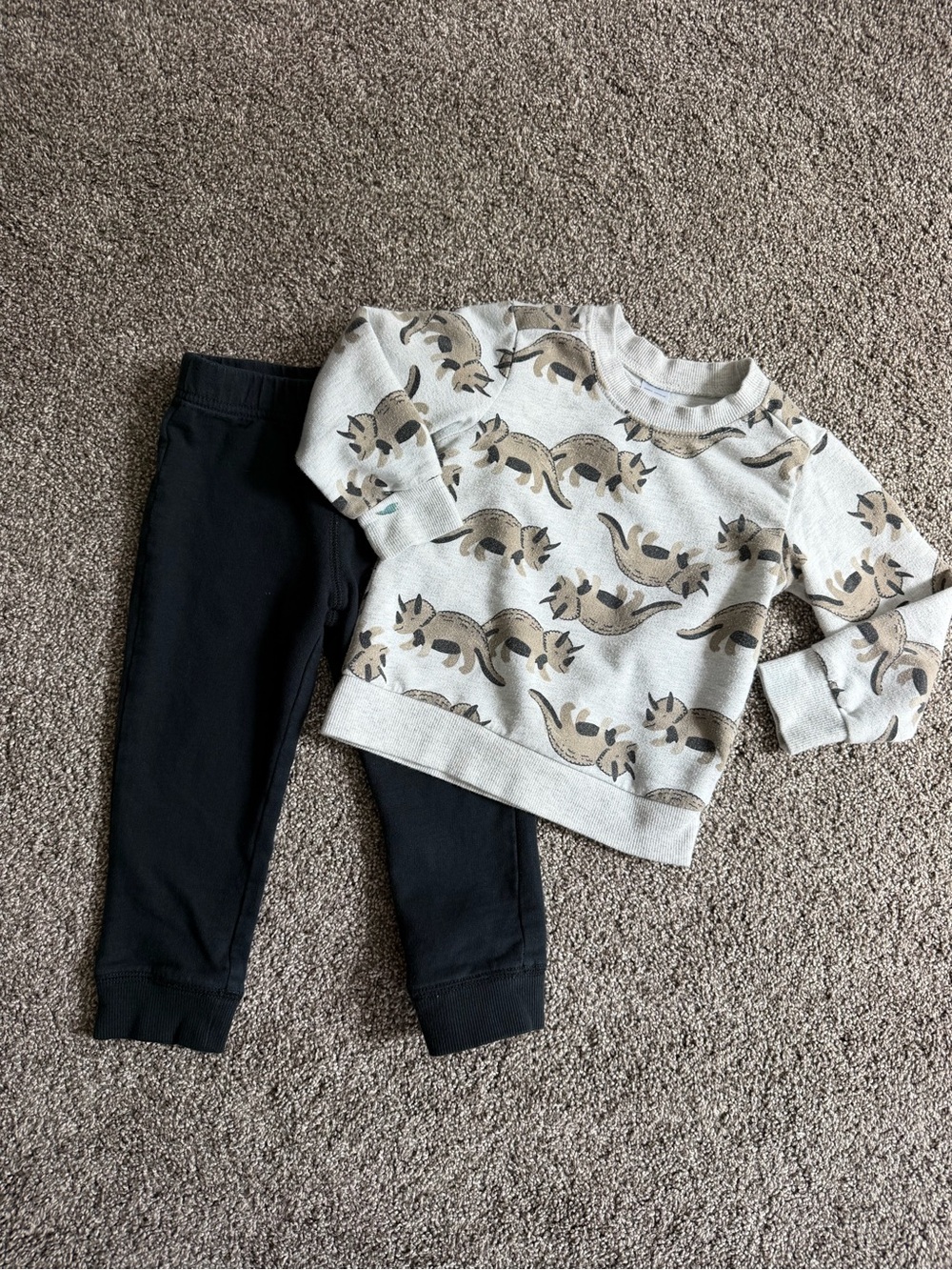 Carter’s Toddler 2T Dinosaur Triceratops Sweatshirt Jogger Pants Set